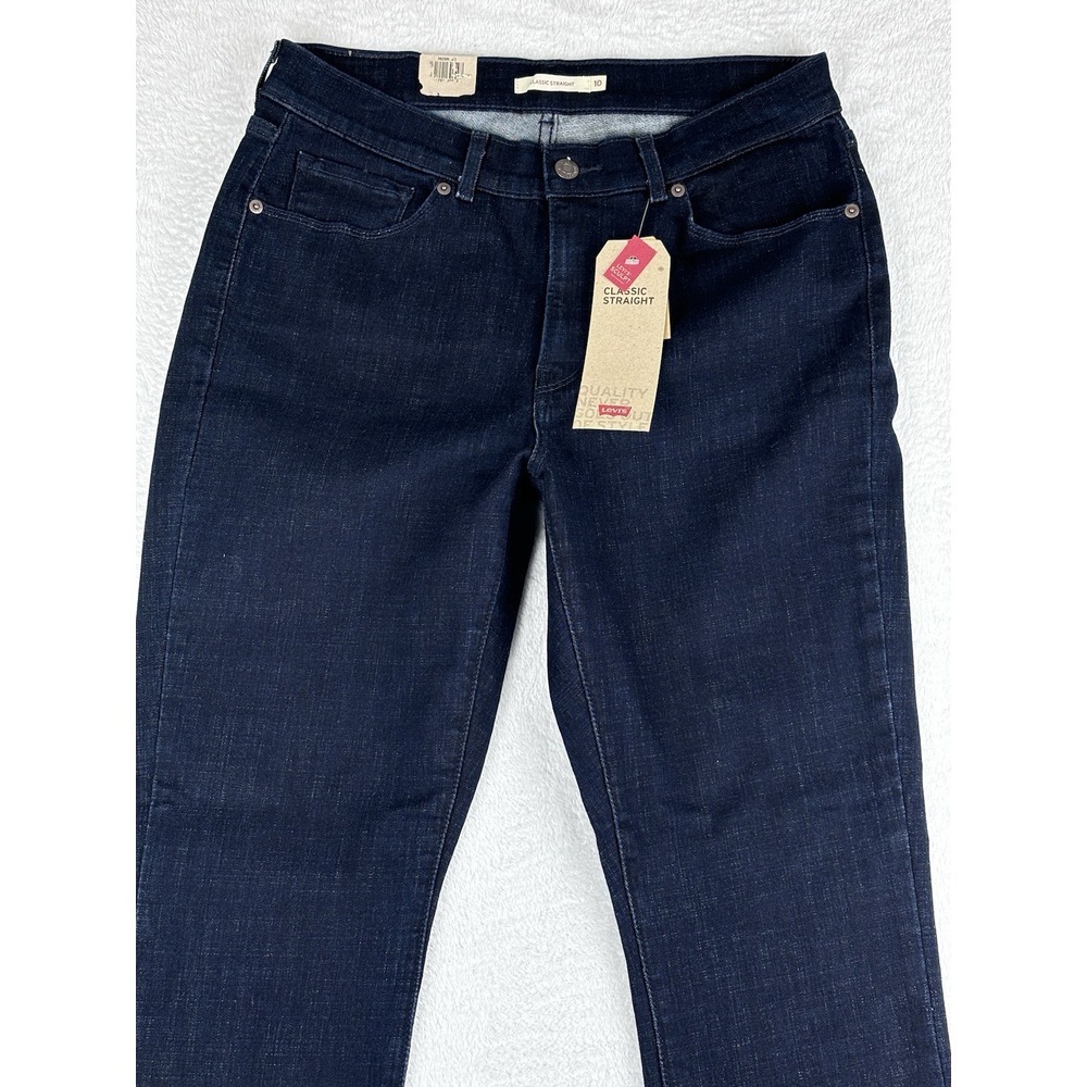 Levi's‎ Jeans Womens Classic Straight Dark Wash Mid Rise Jeans Size 10
